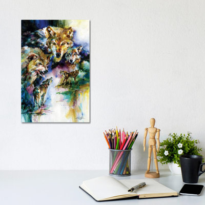 Wolves 1 Piece Wrapped Canvas Painting