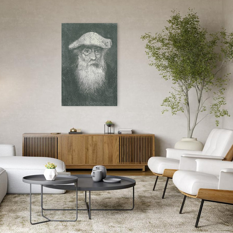 Autoportrait abstrait contemporain - Impression d'art mural, H 48 po x l 32 po