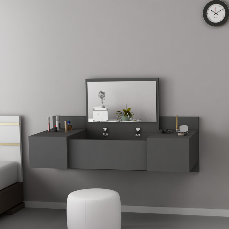 Amaia Dressing Table with Mirror, Grey