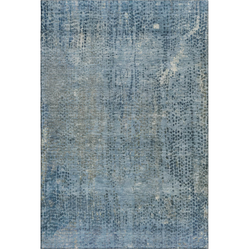 Premium Machine Washable Mayfield Abstract Rug, Blue, 10' x 14'