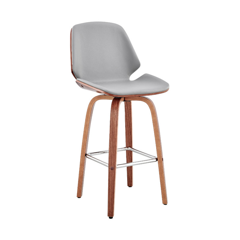 Tabouret de bar Altherr Mid-Century, Gris, Noyer