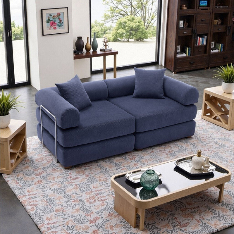 Latitude Run® Space-Saving Modular Convertible Sofa Bed Chaise Lounge ...