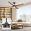 Ventilateur de plafond d'intérieur noir mat 48 po avec télécommande à intensité variable à DEL variable et télécommande Luminza