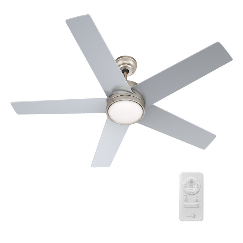 Ventilateur de plafond de 52 po avec éclairage à DEL, Chrome