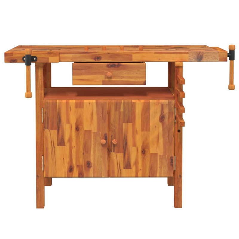 Hassiel 48.8'' W Solid Wood Top Workbench