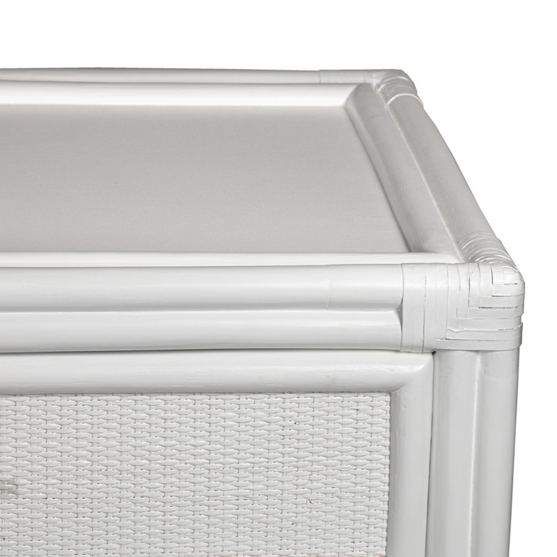 Commode double 8 tiroirs Aruba, Blanc / nickel brossé
