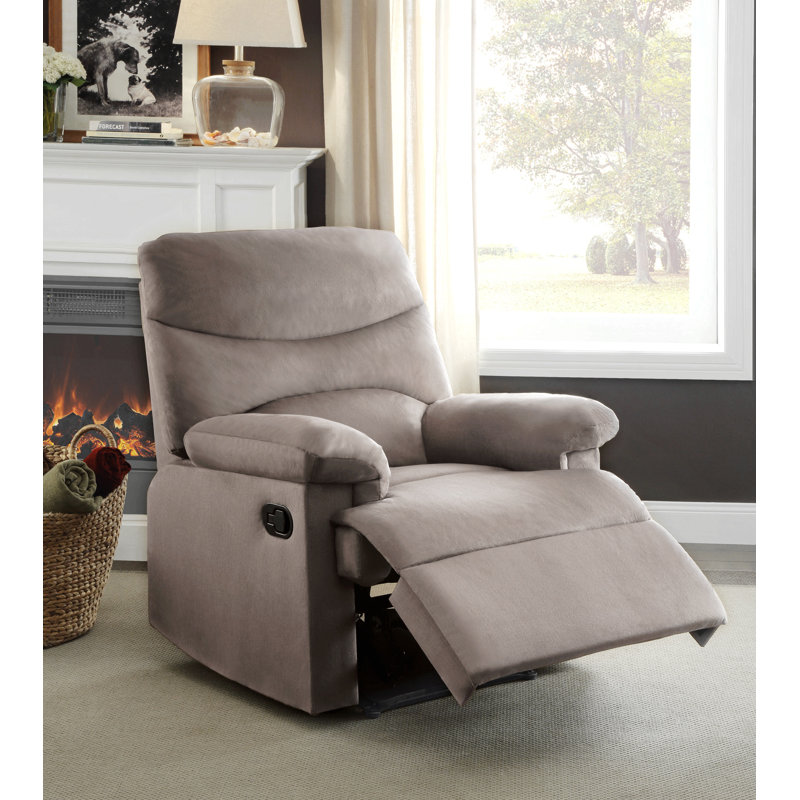Astrea Upholstered Power Recliner, Light Brown Fabric