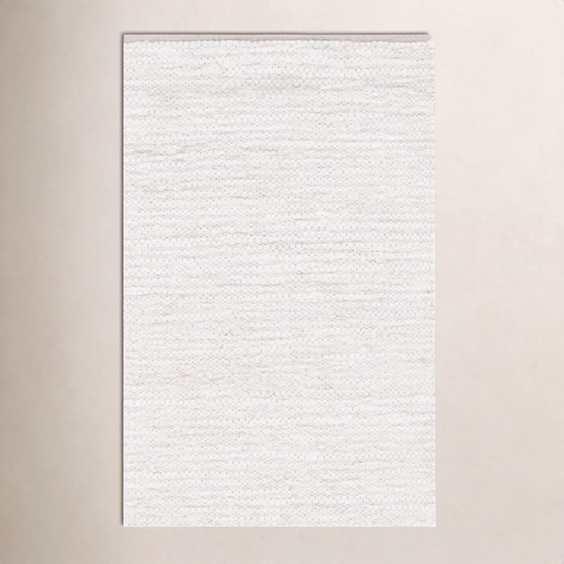 Tapis noir / ivoire en laine et coton à motif géométrique Flore, Rectangle 8 pi x 10 pi