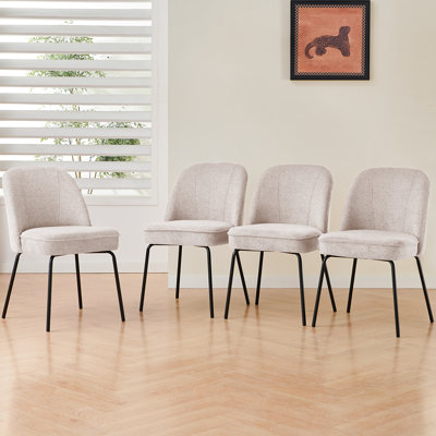 Soft Padded Upholstered Dining Chair with 12cm Thick Seat Cushion