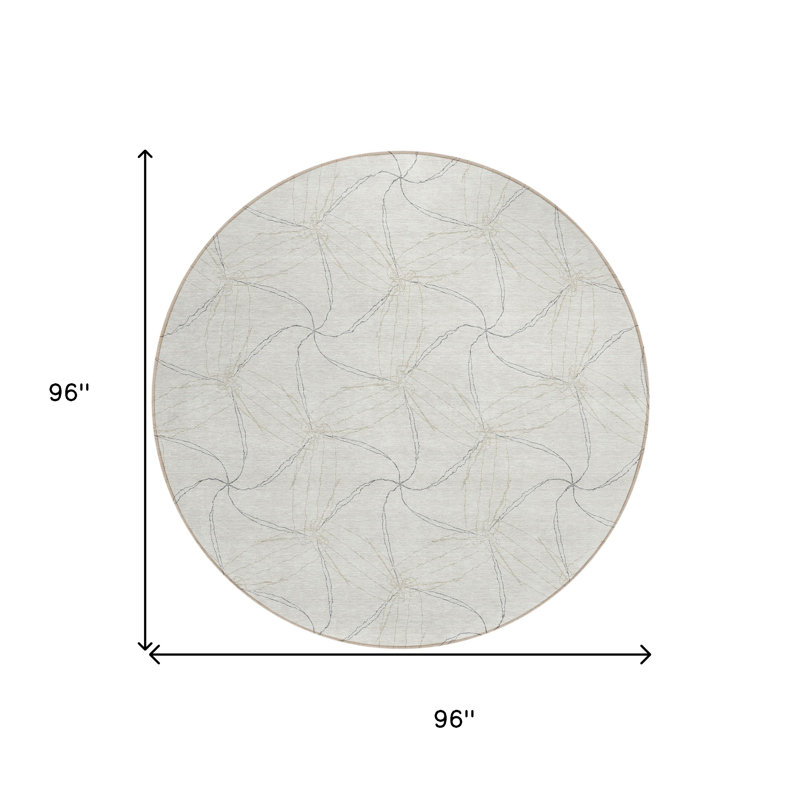 Tapis rond 8 po taupe