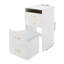 Meuble-lavabo 3 en 1 blanc avec lumières, petite coiffeuse moderne à 3 tiroirs, tabouret caché et miroir rabattable