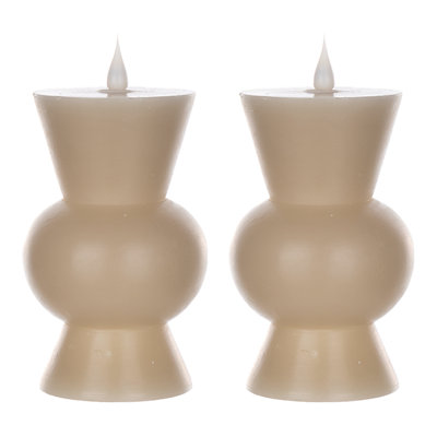 Ensemble de bougies sans flamme 2 pièces sans parfum
