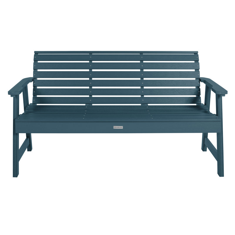 Banc de jardin en plastique Midwest, H 35 po x l 64 po x P 25 po, Bleu Nantucket