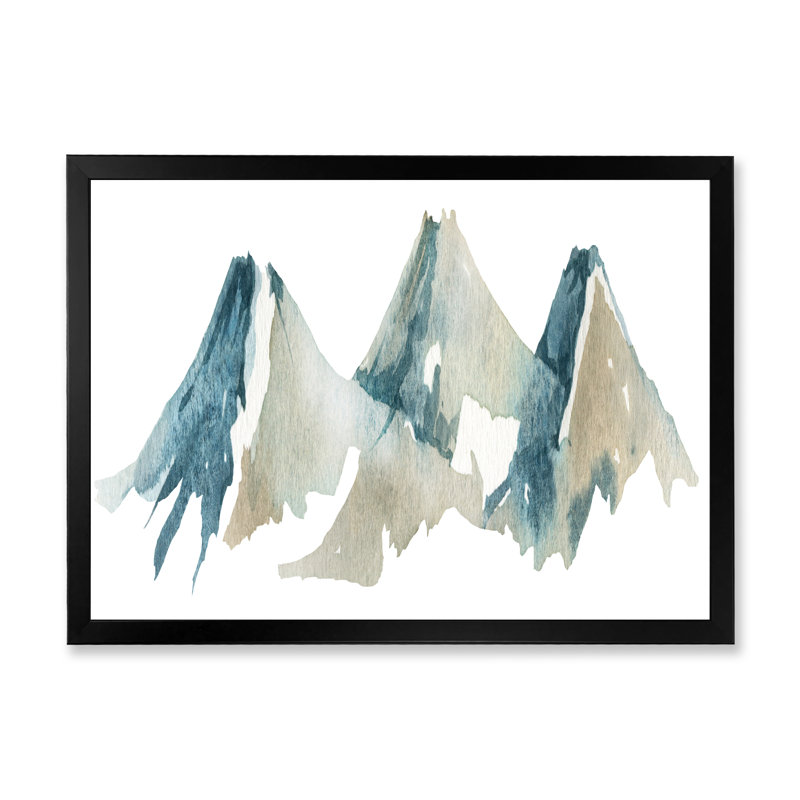 Blue High Mountain Range I - reproduction sur toile, H 12 po x l 20 po, Toile avec cadre de coin noir fermé