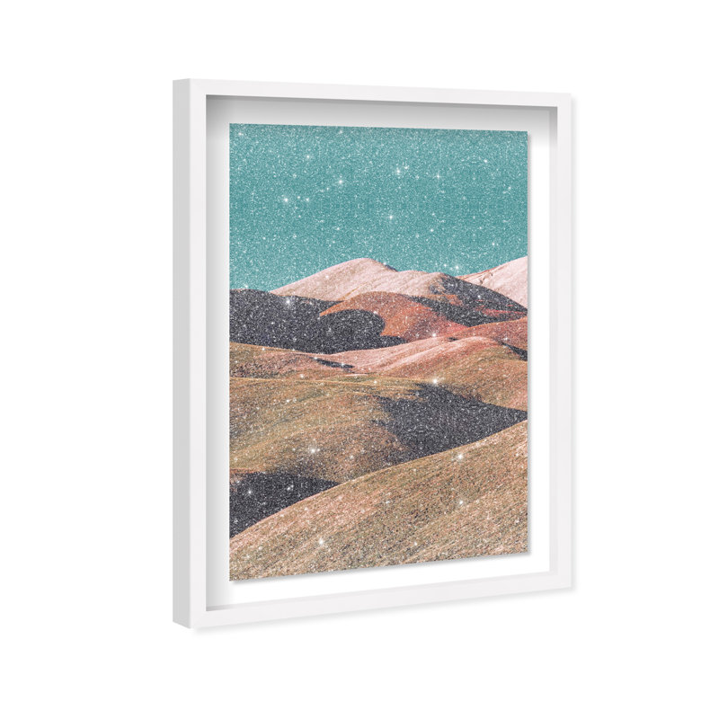 Mountains Over Turquoise Sky Print by Oliver Gal, 21.5"H x 31.5"W, White Shadowbox