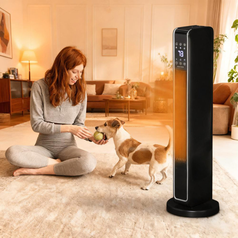 Chaufferette pour utilisation intérieure avec télécommande, chauffage électrique portatif 2-en-1, trois modes de chauffage