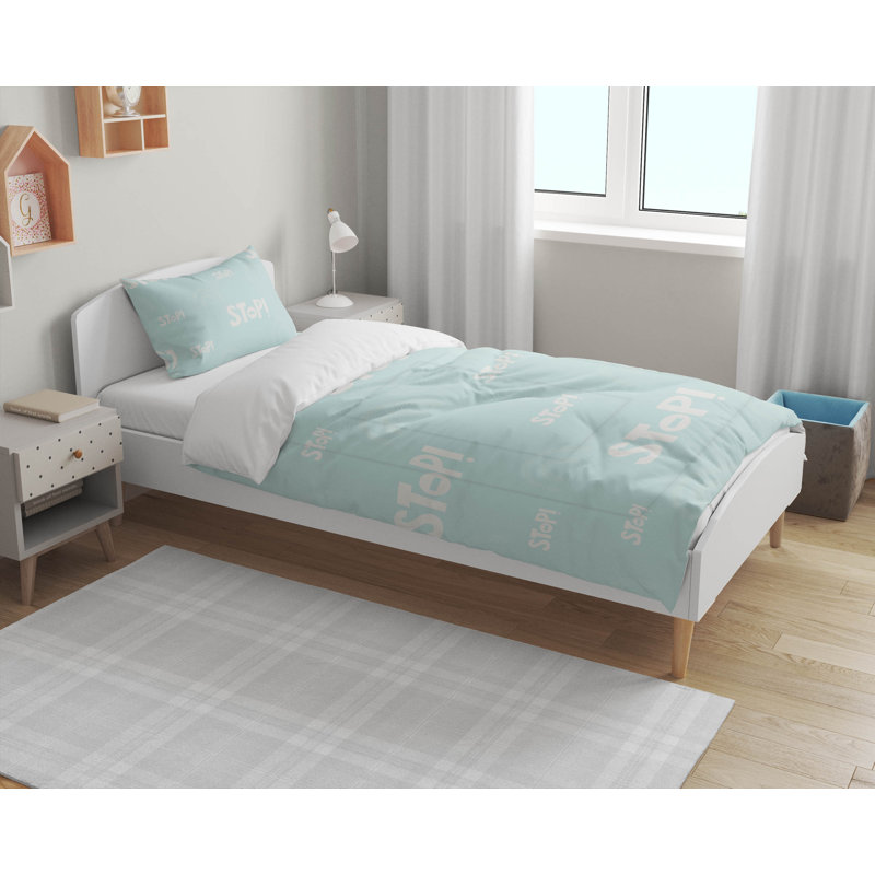 Stop Decorative Lightweight Comforter Set, Light Blue