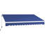 Auvent de balcon rétractable 13 pi x 8 pi - bleu foncé. Et eau. Fonctionnement manuel. Cadre en aluminium. Pont, cour applicable. Installation multi-surfaces. Écran solaire réglable. Réduit la chaleur. Positionnement polyvalent