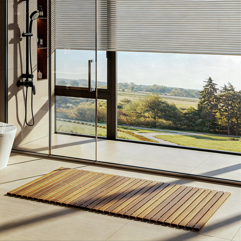 Tapis de bain Roll-up Teak