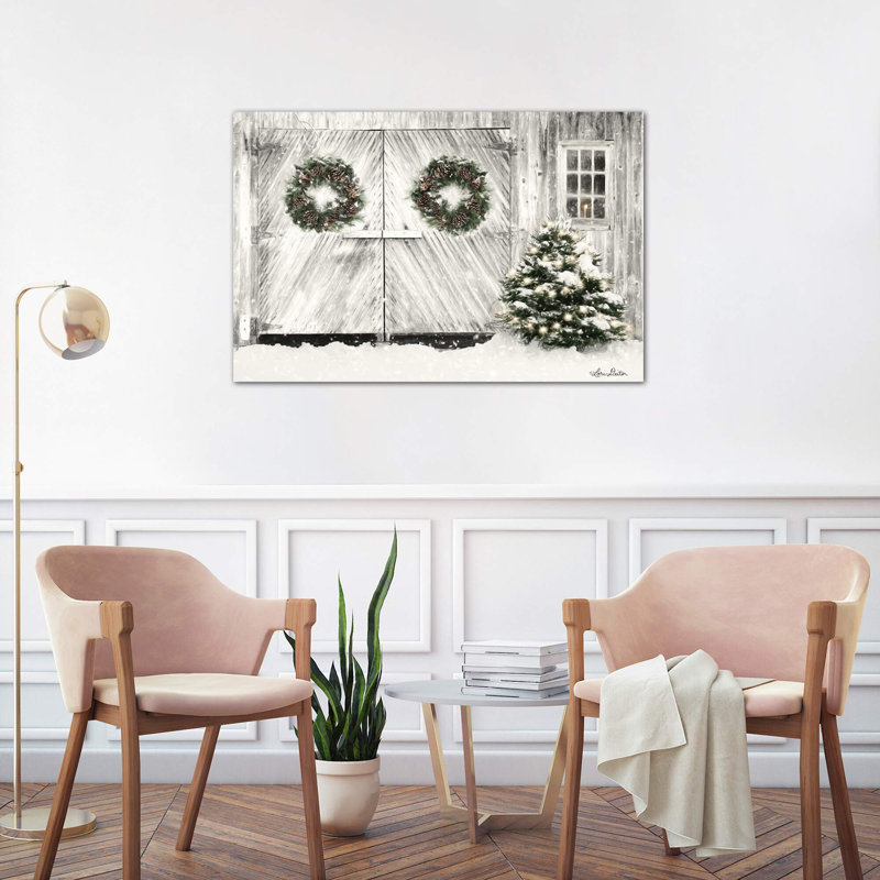 Christmas Barn Doors by Lori Deiter - Wrapped Canvas Print, 101.6 cm H x 66.04 cm W x 1.91 cm D