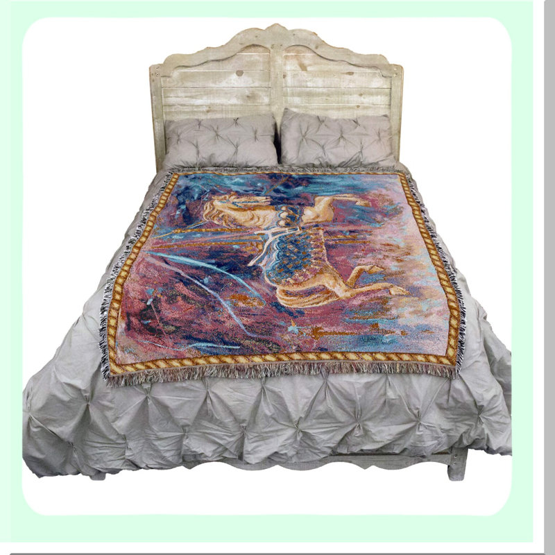 Whimsical Carousel Cotton Tapestry Blanket - 72x54 Gift