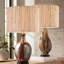 Abat-jour tambour en bois H 10 po x l 13 po (ensemble de 2)