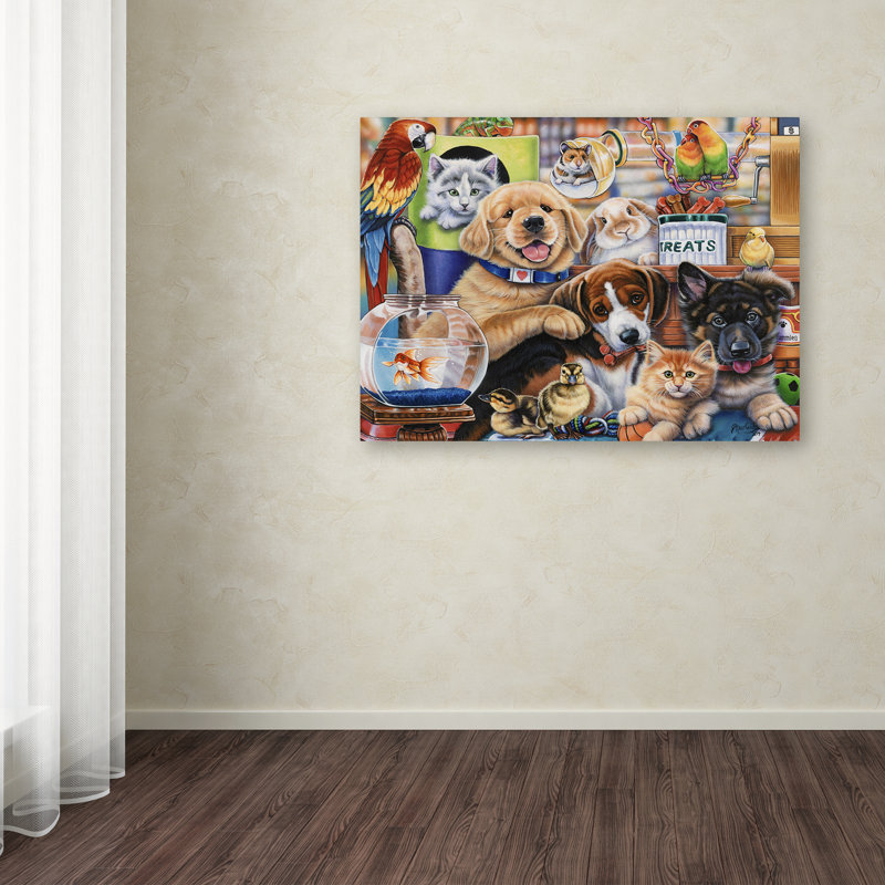 « pet shop », reproduction d’art sur toile tendue, H 24 po x l 32 po x P 2 po