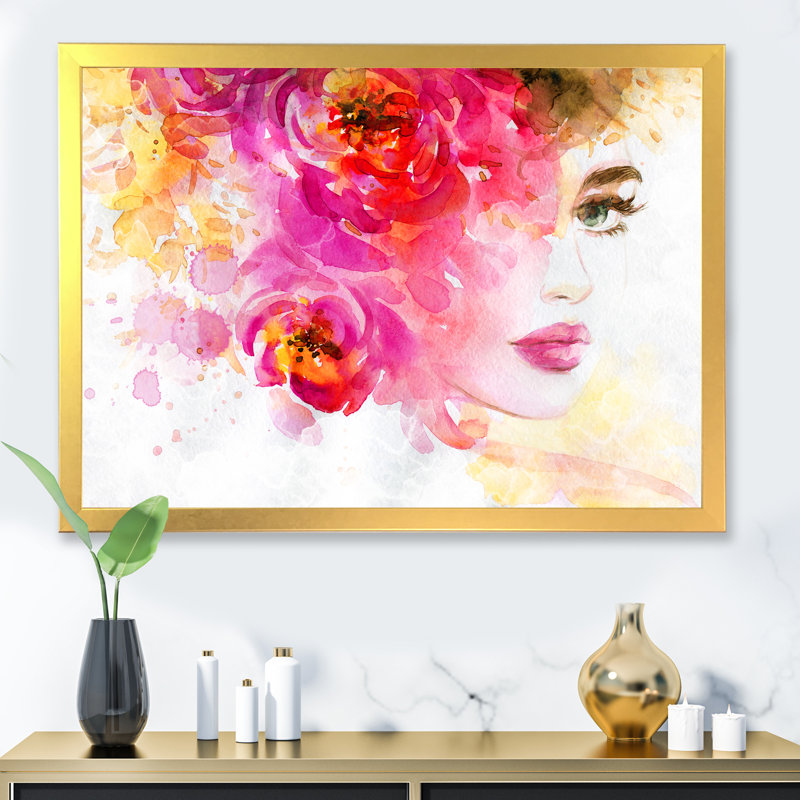 Art floral sur toile, H 24 po x l 36 po x P 1,5 po, Cadre doré