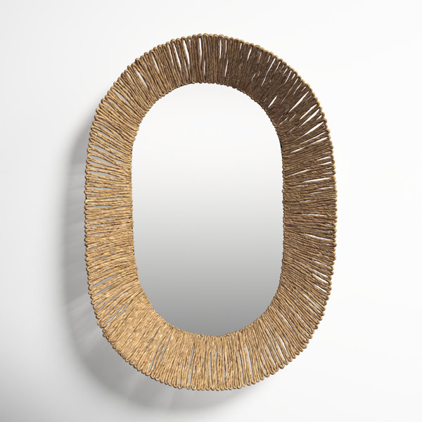 Rattan Round Mirror - Small, 16 Dia x 0.5D, Wall Mirrors, Set of 1