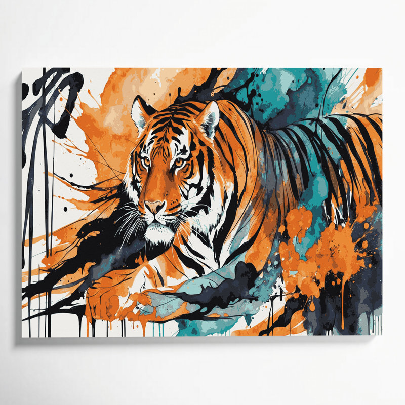«Big Cats Tigers», art mural sur toile brune, H 16 po x l 20 po