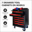 Coffre à outils durable en métal avec 7 tiroirs, glissières à roulement à billes et sécurité verrouillable pour une organisation efficace des outils-2050391558