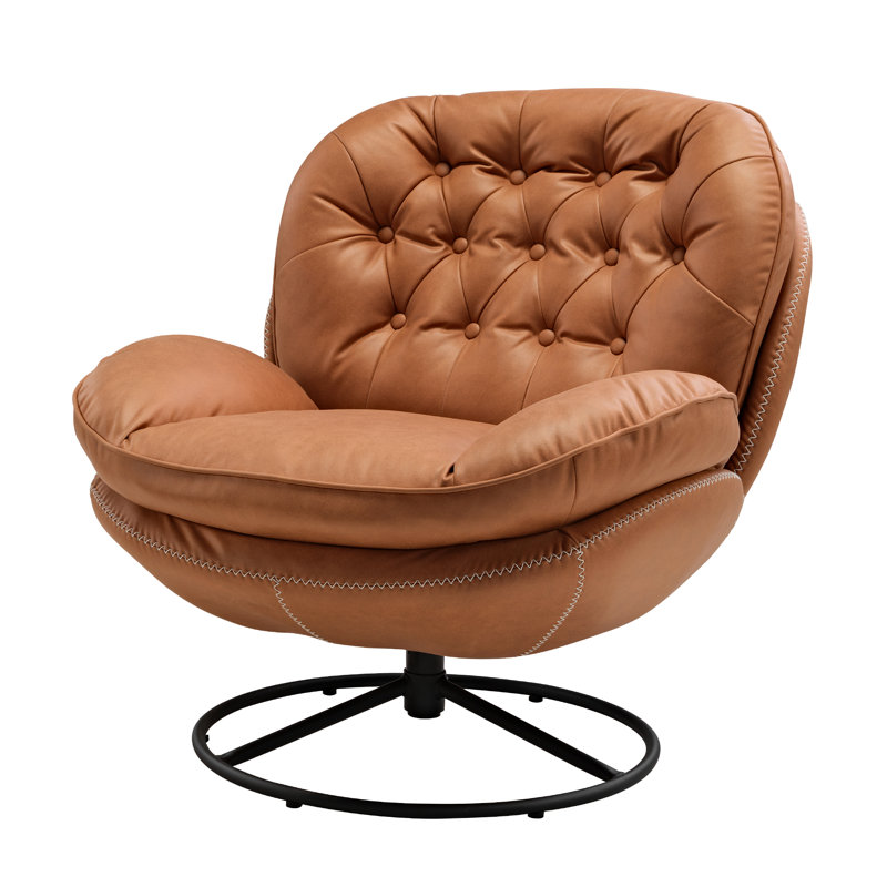Méridienne moderne pivotante, Similicuir brun