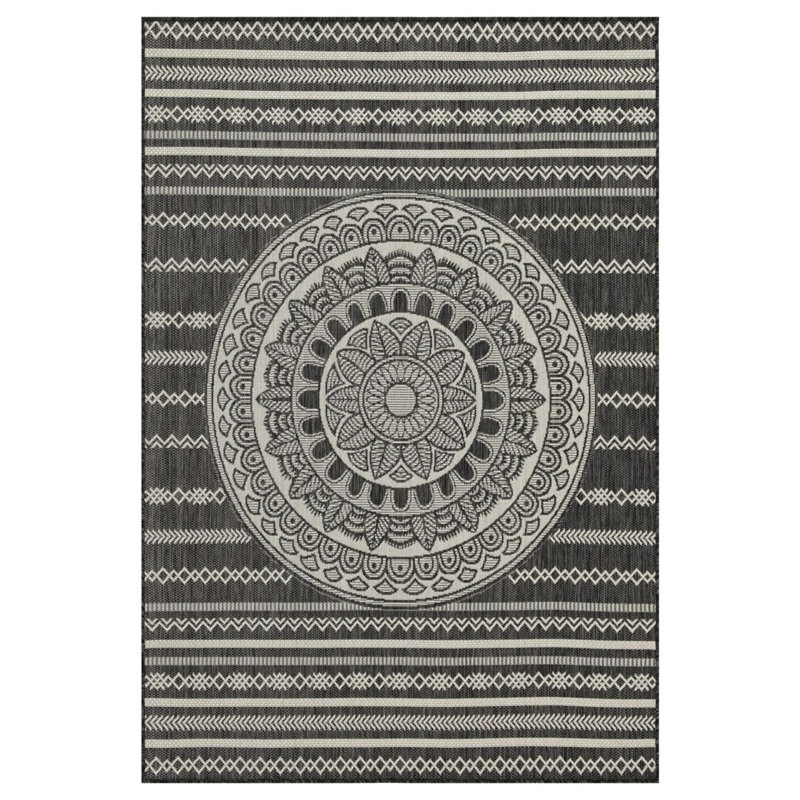 Tapis intérieur / extérieur anthracite Sunshine, Rectangle 5 pi 3 po x 7 pi 3 po