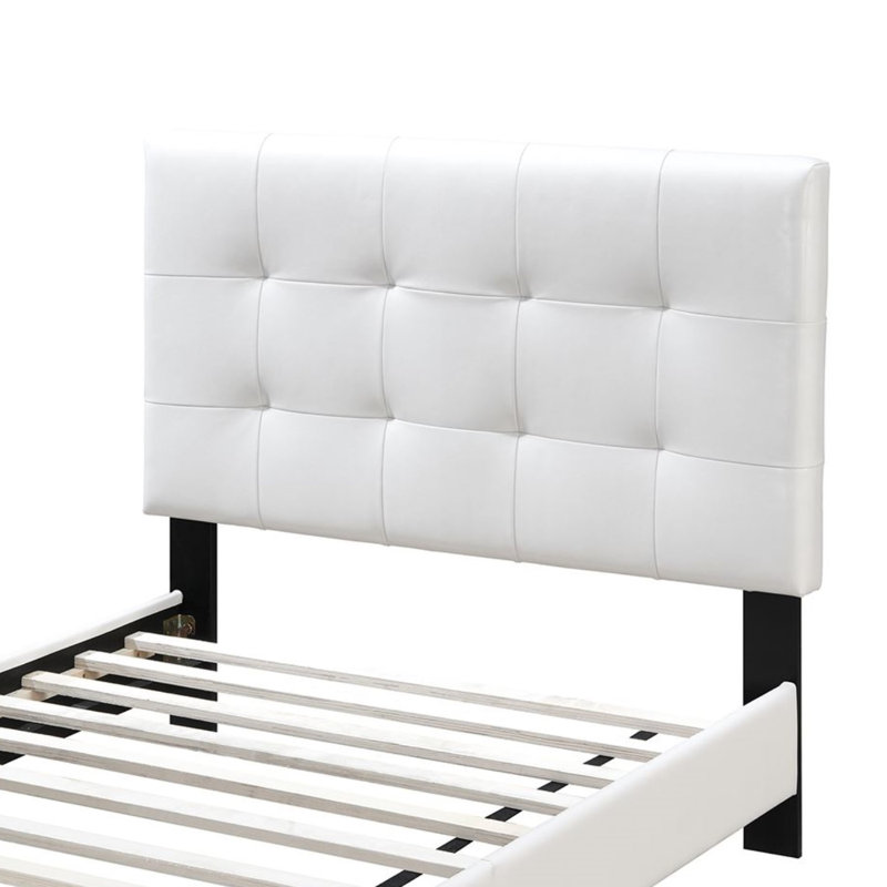 Lit plateforme, Simple, Blanc