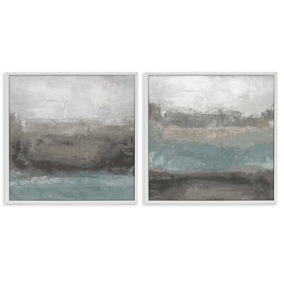 Ensemble de 2 giclées encadrées Dark Earth & Sea, design par Hannah Dawson