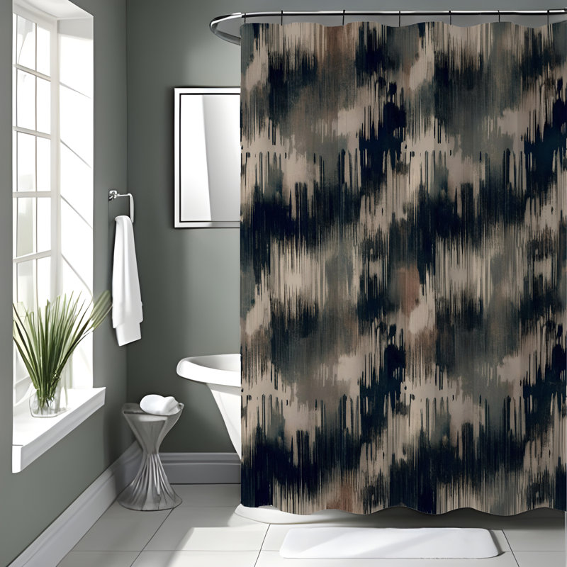 Rideau de douche avec tapis de bain, H 72 po x l 70 po