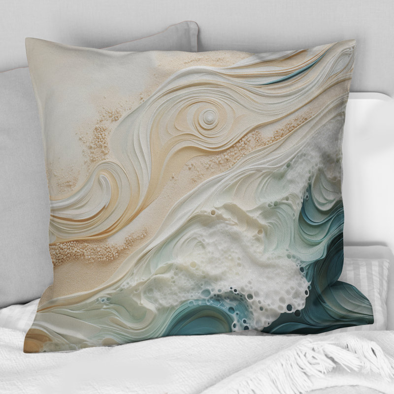 Coussin décoratif moderne à motif de sable bleu et beige Modern IV