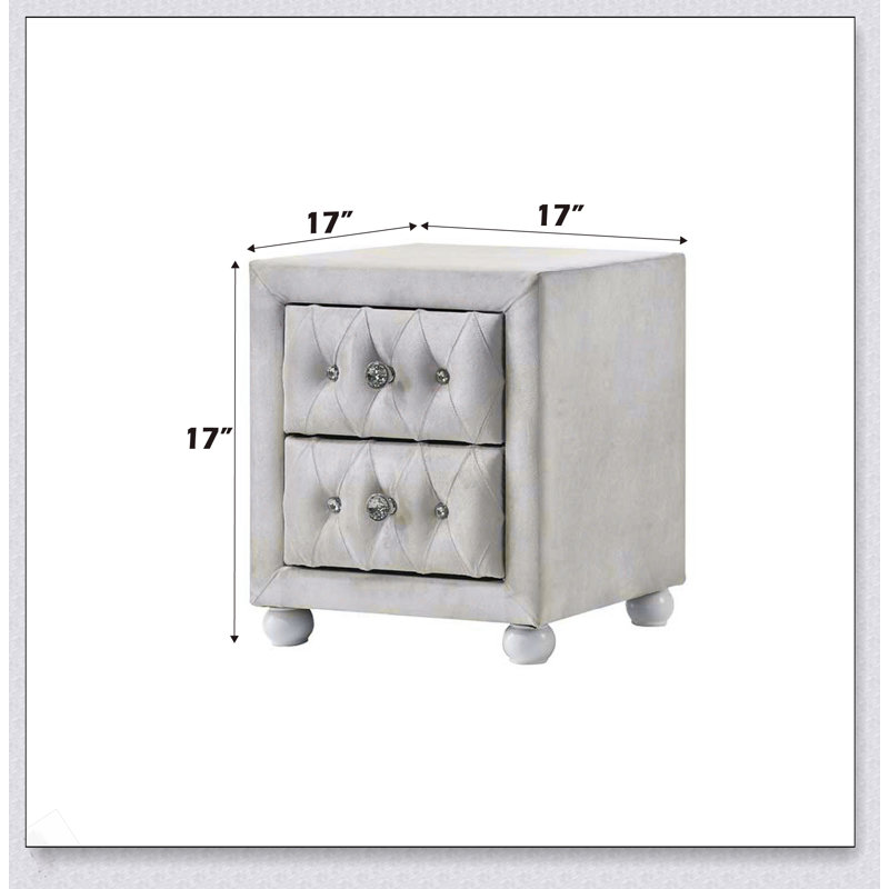 Table de chevet en tissu, Beige