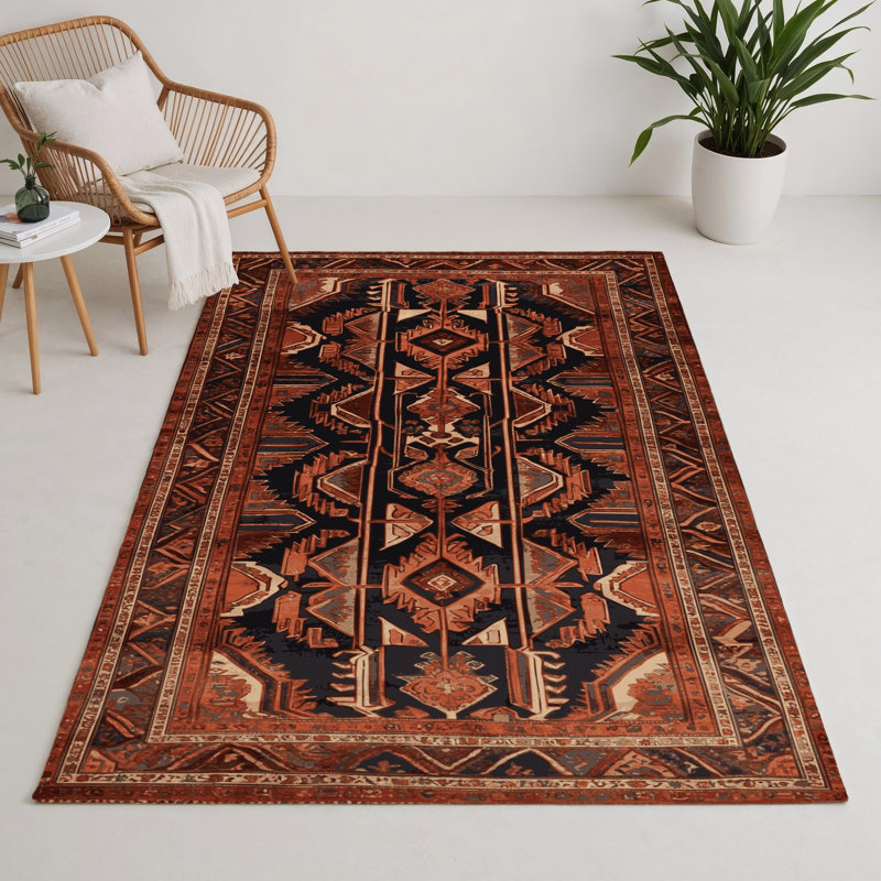 Tapis d'intérieur et d'extérieur brun Persian, Rectangulaire 3 pi x 5 pi