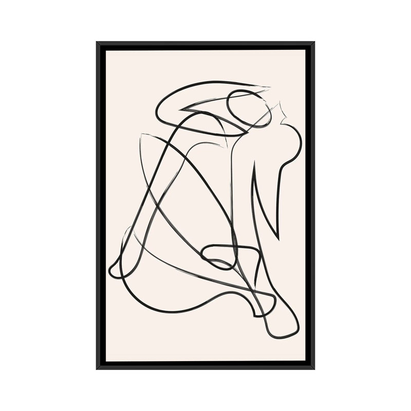 « Déconstruit silhouette Natural » par Mambo art studio-impression, Pas de tapis, Toile avec cadre noir