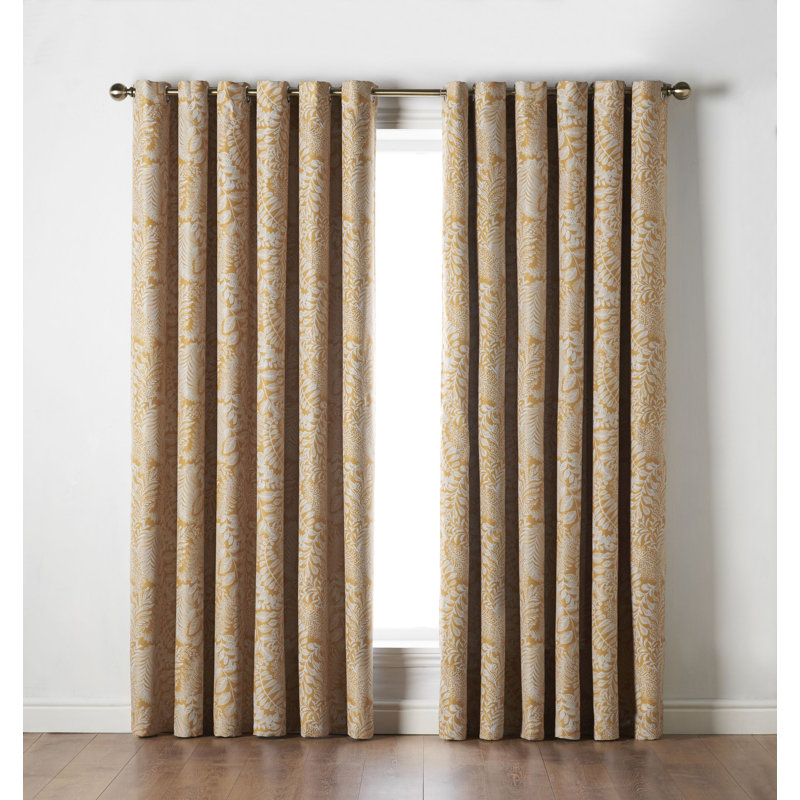 Iniguez Room Darkening Curtain Pair, Ochre, 229cm W x 183cm L