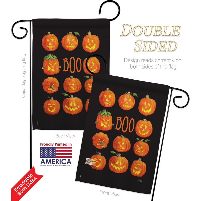 Double Sided 18.5 in. H x 13 in. W Polyester Halloween Flag set