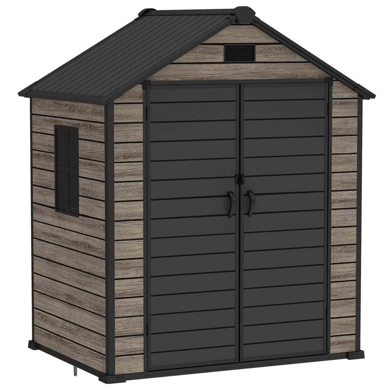 Remise de rangement en résine Altibloom 6 x 4,4 pi - 180 pieds cubes avec plancher et porte verrouillable