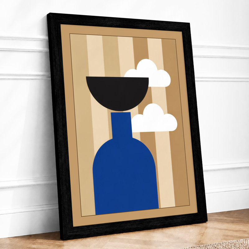 Still Life in Blue Minimalist - Framed Print, A1 - 84.1 x 59.4 cm, Black