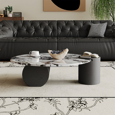 Light luxury round marble coffee table