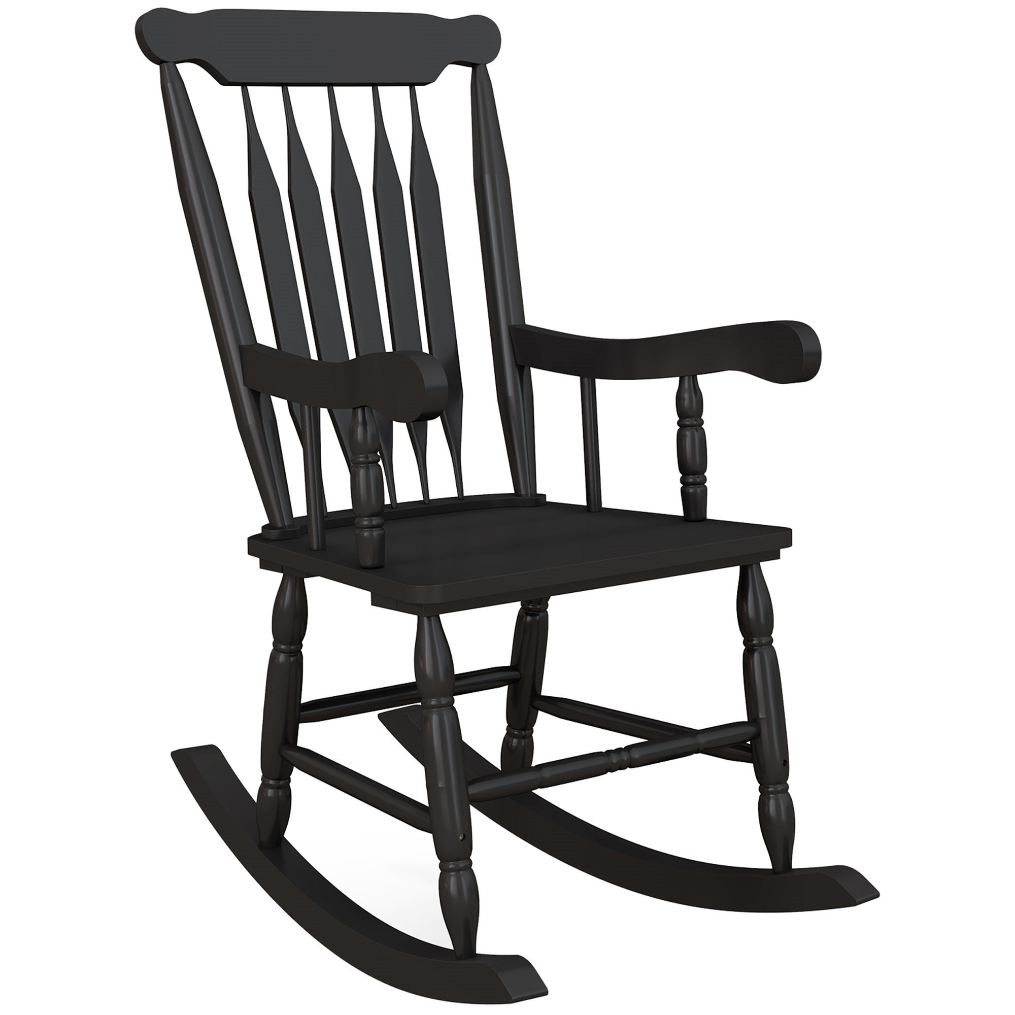 Alcott Hill® Outdoor Wood Rocking Chair With Smooth Sway And Durable ...