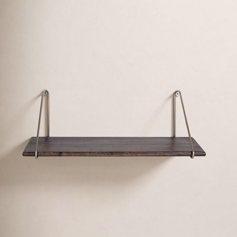 Mirabelle Floating Shelf, Graywash/Silver