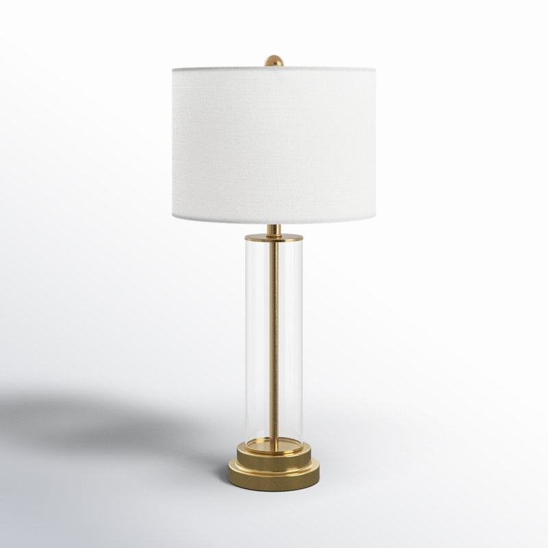 Cassian Art Deco Inspired Clear Glass & Gold Table Lamp