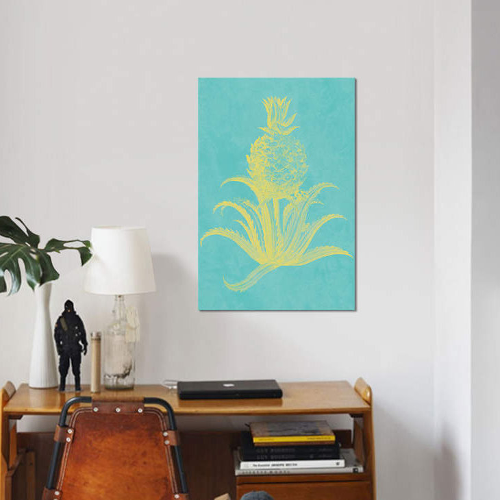 « ananas frais ii », impression sur toile, H 18 po x l 12 po x P 1,5 po, Toile tendue, Pas de tapis