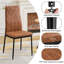 color Faux Leather Modern High-backed Dining Chairs with Metal Legs-553205007